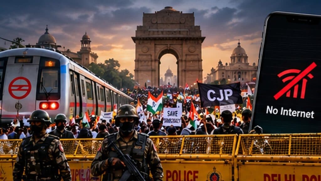 Delhi on High Alert for CJP’s October 10 Protest: 57 Metro Stations Face Restrictions, Mobile Internet Suspended